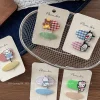 New Korean-style children's fabric cartoon hair clip with checkered oval bangs and side tousled hair, a girl's bye-bye hair clip accessory Specification image